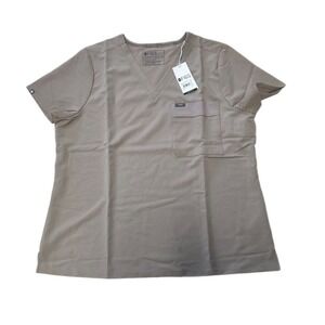NEW Figs Technical Collection Top Women XXL 2X Classic Cargo Top Beige Boulder